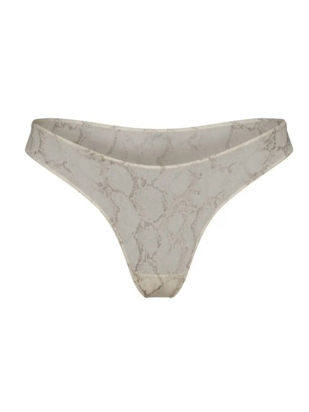 Skims milky sheer thong stone pastel snake print 3X TH-THG-9654W